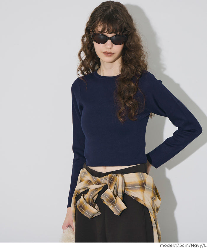 Cropped knit top