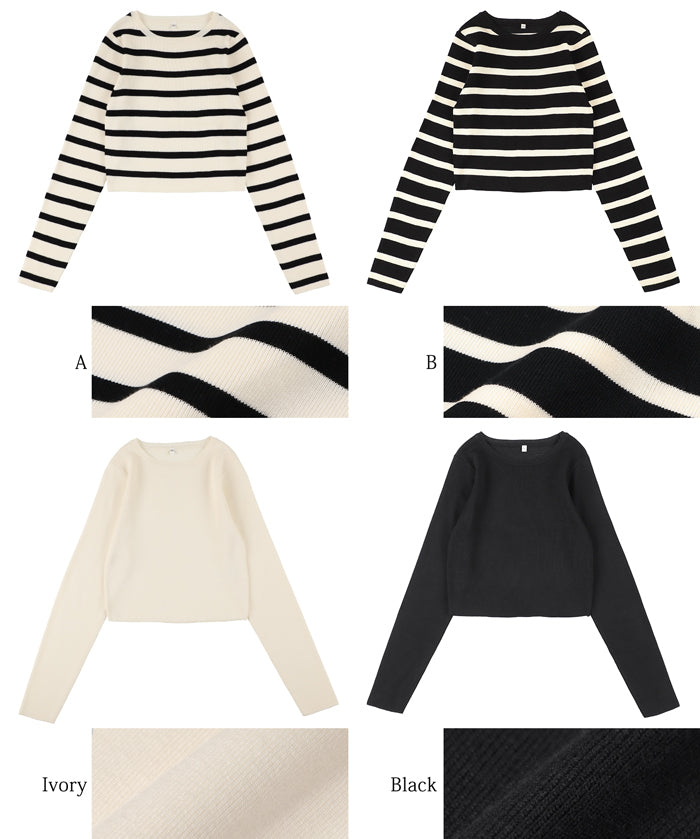 Cropped knit top