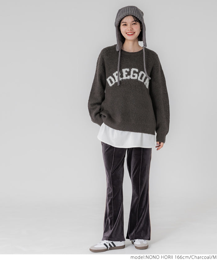 Bouclé logo knit top
