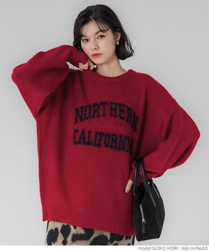 Bouclé logo knit top
