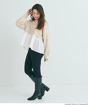 假兩件日系長袖毛衣娃娃上衣