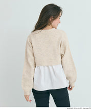 假兩件日系長袖毛衣娃娃上衣