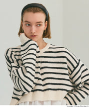 假兩件日系長袖毛衣娃娃上衣