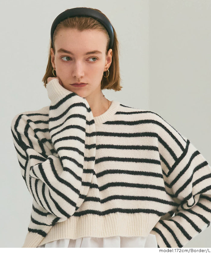 假兩件日系長袖毛衣娃娃上衣