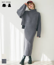 Knit top and skirt set