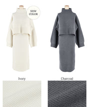 Knit top and skirt set