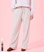 【可剪裁】薄款百褶修身喇叭寬褲