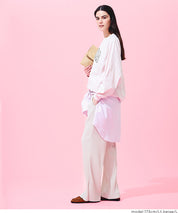 【可剪裁】薄款百褶修身喇叭寬褲
