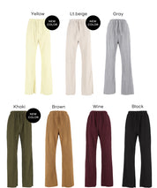 【可剪裁】薄款百褶修身喇叭寬褲