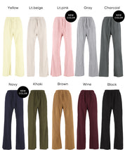 【可剪裁】薄款百褶修身喇叭寬褲