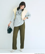 【可剪裁】薄款百褶修身喇叭寬褲