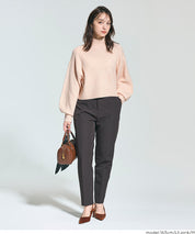 短版半高領泡泡袖毛衣