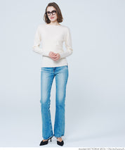 Angora touch boat neck rib knit