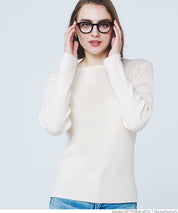 Angora touch boat neck rib knit