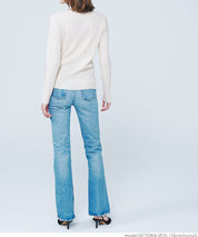 Angora touch boat neck rib knit