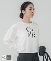 Puff sleeve logo T-shirt