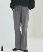 【可剪裁】秋冬款百搭螺紋休閒寬褲