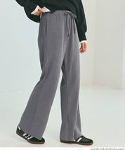 【可剪裁】秋冬款百搭螺紋休閒寬褲