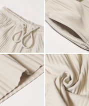 【可剪裁】秋冬款百搭螺紋休閒寬褲