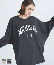 Dolman sleeve logo cotton top