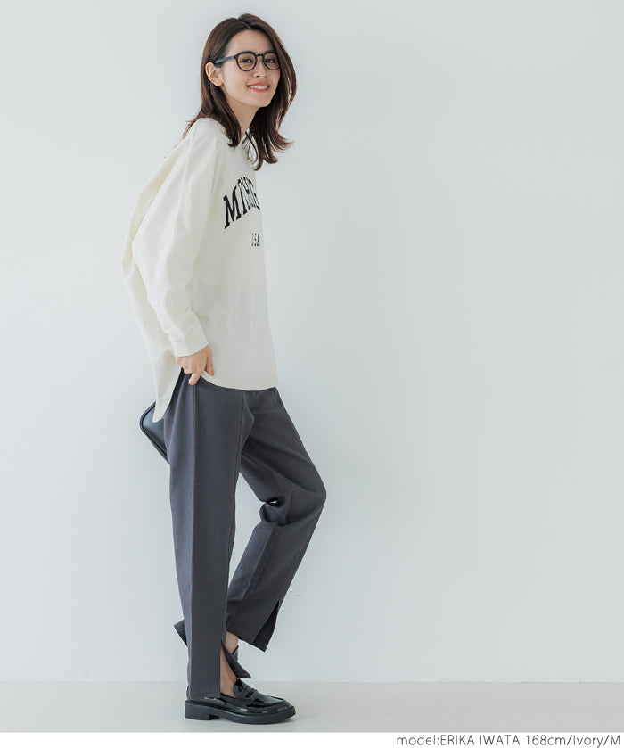 Dolman sleeve logo cotton top