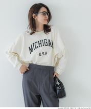 Dolman sleeve logo cotton top
