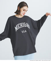 Dolman sleeve logo cotton top