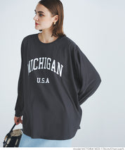 Dolman sleeve logo cotton top