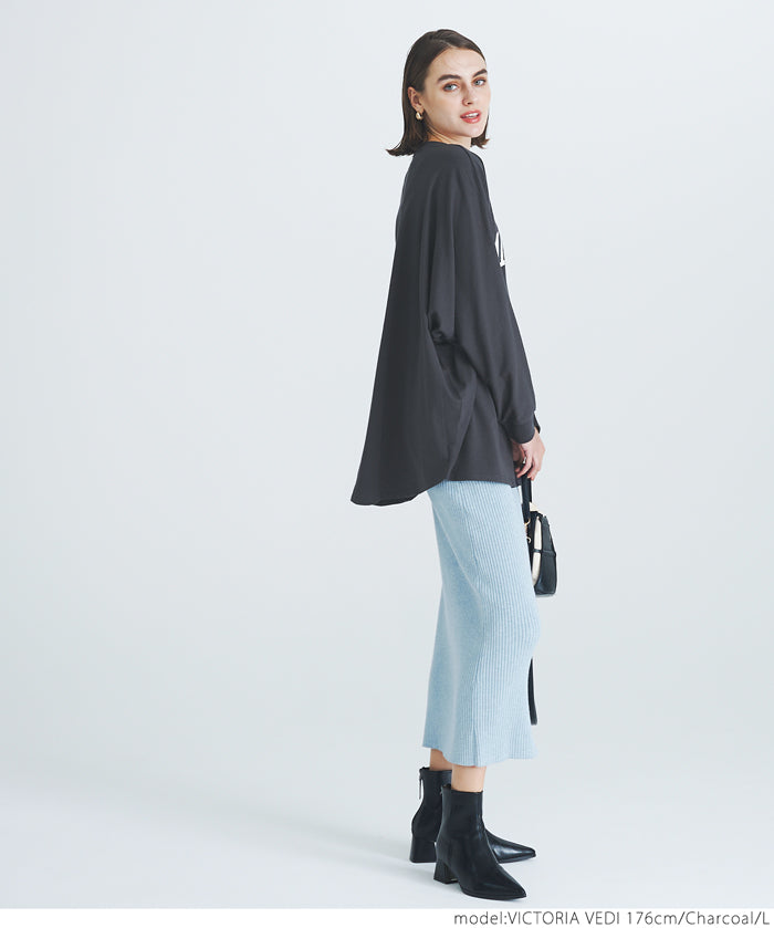 Dolman sleeve logo cotton top
