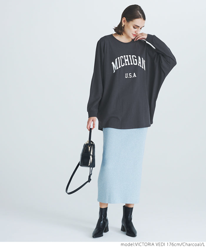 Dolman sleeve logo cotton top
