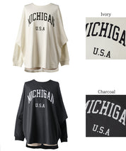 Dolman sleeve logo cotton top