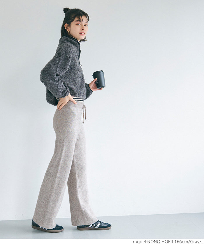 Brushed lining knit pants