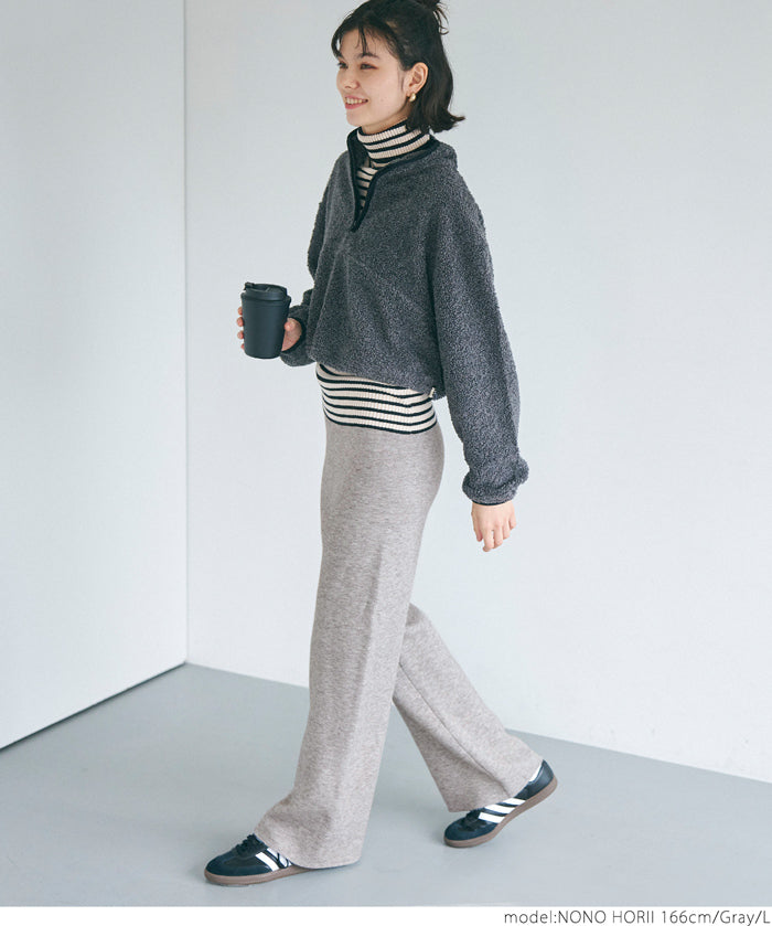 Brushed lining knit pants