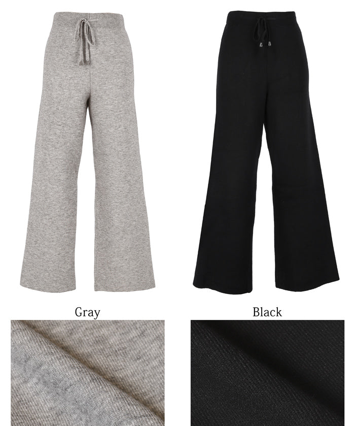 Brushed lining knit pants