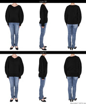 Volume sleeve V-neck knit