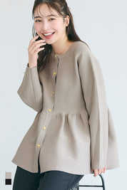 日系金釦娃娃針織長袖上衣