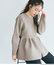 日系金釦娃娃針織長袖上衣