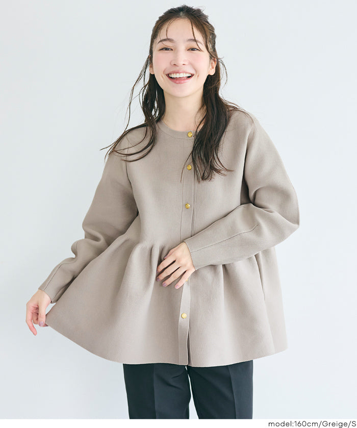 日系金釦娃娃針織長袖上衣