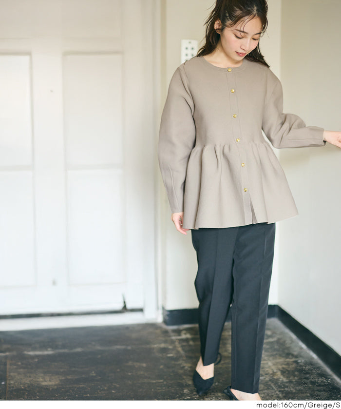 日系金釦娃娃針織長袖上衣