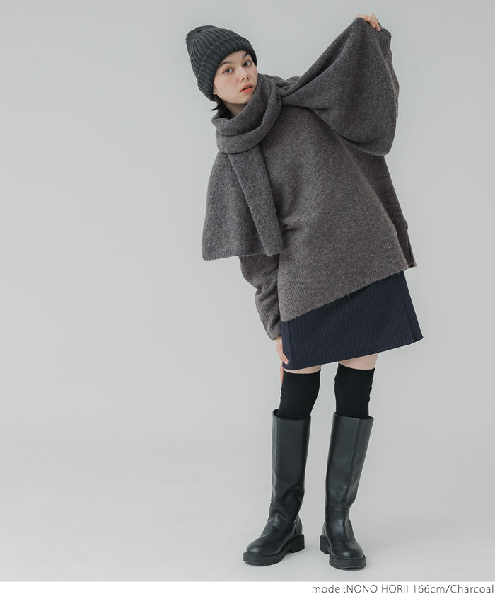Yak-style knit scarf