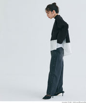[2-piece set] high neck knit & blouse