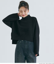 [2-piece set] high neck knit & blouse