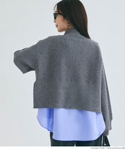 [2-piece set] high neck knit & blouse