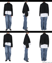 [2-piece set] high neck knit & blouse