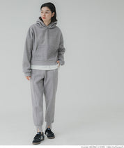 Brushed lining cropped hoodie