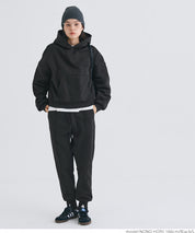 Brushed lining cropped hoodie