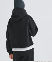 Brushed lining cropped hoodie