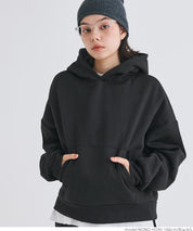 Brushed lining cropped hoodie