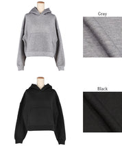 Brushed lining cropped hoodie
