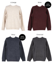 男裝純色絨感圓領長袖毛衣 男女通用